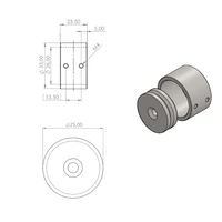 Flansch Ø25 Weiß Typ 2 (blind)