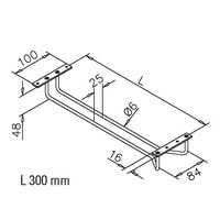 Glashalter Messing L=300mm