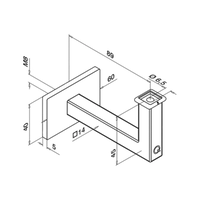 Quadratisches Handlauf gun metal - 40x40