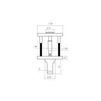 Intersteel Bad/WC Rosetten verdeckt 53x53x6mm mit Stift 6-8mm PVD bronze