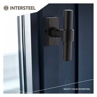 Intersteel Fenstergriff T-Modell auf rechteckiger Rosette Edelstahl schwarz