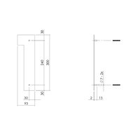 Intersteel Hausnummer 1 XL Höhe 30 cm Edelstahl gebürstet