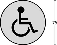 Intersteel Hinweisschilder Behindertentoilette ø76x1,5 mm selbstklebend Edelstahl gebürstet