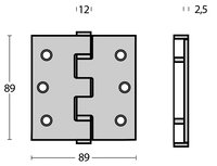 Intersteel Kugellagerscharnier quadratisch 89x89x2,5 mm bis 70 kg Edelstahl gebürstet