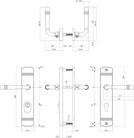 Intersteel Schutzbeschlag Helena Drücker/Drücker mit Kernziehschutz und Profilzylinder-Lochung 92 mm