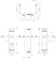 Intersteel Schutzbeschlag Helena Drücker/Drücker mit Kernziehschutz und Profilzylinder-Lochung 92 mm