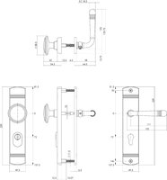 Intersteel Schutzbeschlag Helena Griff/Drücker mit Kernziehschutz und Profilzylinder-Lochung 72 mm M