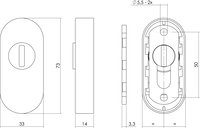 Intersteel Sicherheits-Schubrosette oval mit Rillenplatte Edelstahl gebürstet