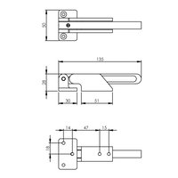 Intersteel Sperrbügel Curve nach innen drehend Edelstahl gebürstet