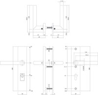 Intersteel Türbeschlag-Set mit Kernziehschutz für die Hintertür Schwarz 72 mm