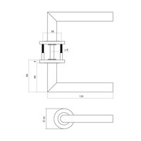 Intersteel Türdrücker Q 01 auf Rosette verdeckt ø52x6mm PVD schwarz