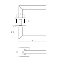 Intersteel Türdrücker Q 04 auf Rosette verdeckt 53x53x6mm PVD messing matt