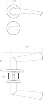 Intersteel Türdrücker Vlinder auf Rosette ø53x8 mm EN1906/4 mit Bad/WC 8 mm stift Edelstahl gebürste