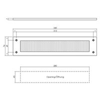 Intersteel Zugluftschutz rechteckig 340x76mm edelstahl vibriert